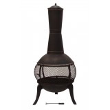 122cm Cast Iron Fire Pit Chiminea Chimney Fireplace Heater Patio with Raincover 